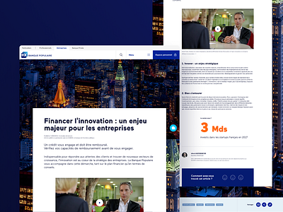 Long Read - Banque Populaire bank design graphic design ui uidesign user interface ux webdesign website