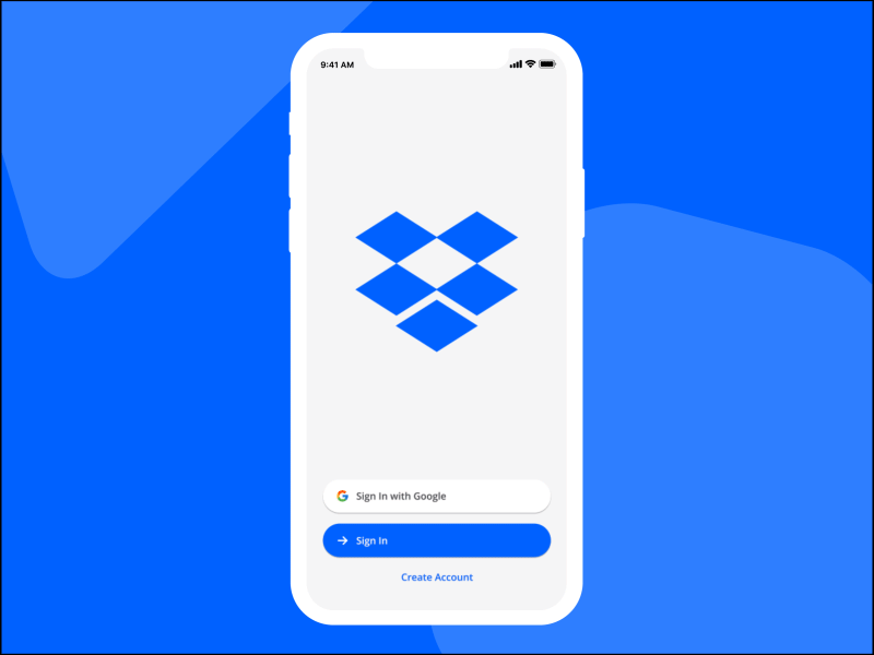 Concept Welcome Screen For Dropbox