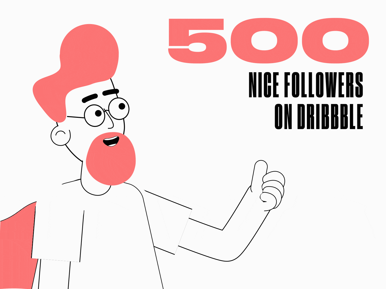 500 followers 1000 1k 20k 500 aftereffects animation cool cx cxdojo development followers gif illustration like loop motion superman thanks thankyou vector