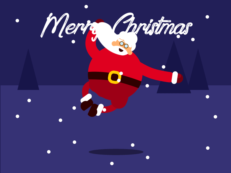 Santa animation dance dance party forest gentle code gif illustration jump merry christmas merrychristmas motion new year new year 2019 party santa claus snow snow day trending vector winter