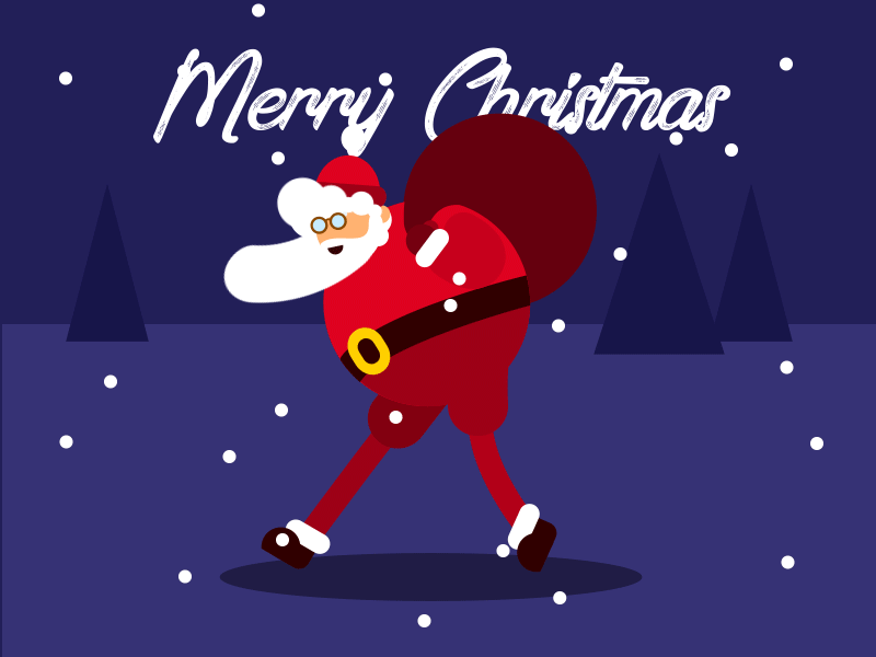 Santa is coming animation celebrate christmas design gentle code gif gift holiday illustration merrychristmas motion new year new year 2019 present run santa claus snow vector winter is coming work