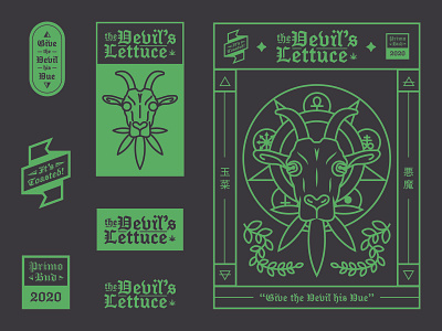 The Devil's Lettuce 420 branding design devil flat illustration illustrator logo vector
