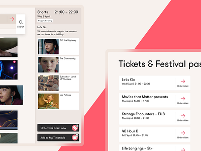 Finding Films and Getting Tickets – Go Short Film Festival checkout design feed festival interface minimal personal timetable typography ui user experience user interface ux web webdesign website