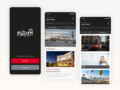 OYAK Platform App app design application icon login page minimalism mobile mobile app mobile app design mobile design mobile ui mobile ux notification notifications icon search splash