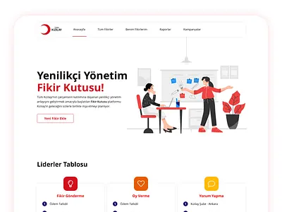 Turk Kizilay - Cube of Idea Portal Page color palette idea ideas illustration art illustrations illustrator intranet red slider user experience ux web web design webdesign website website design