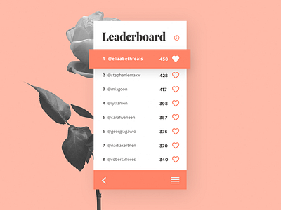Daily UI #019 – Leaderboard 019 board daily heart leader leaderboard lista ui