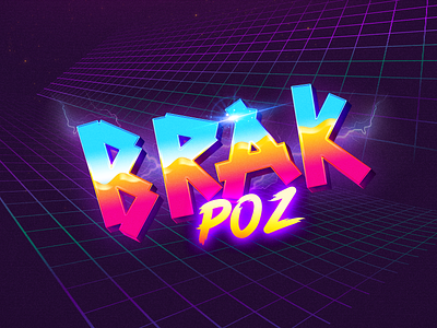 Logo for BRAK - bike brew for 2020 vibes 1980s 80s blue design logo logotyp retrowave signalnoise synthwave typo typography vaporwave vector