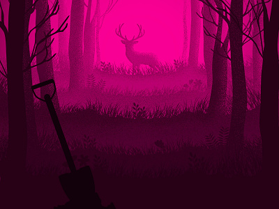 forest illustration deer forest forest animals halloween illustration pink vector