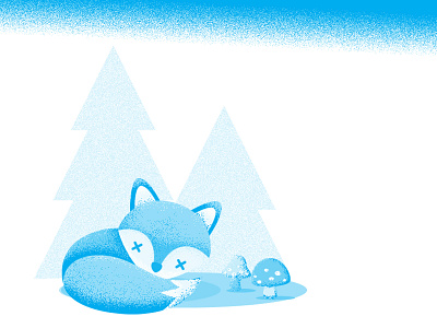 fox illustration blue forest fox illustration noise vector