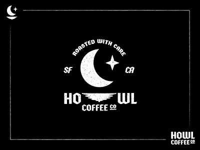 Howl Coffee Lockup branding cafe design identity lockup logo logotype moon reflection star texture