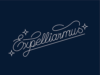 Expelliarmus! bezier blue expelliarmus hand harry lettering monoline potter script star type type design typedesign typo typography vector white wordmark