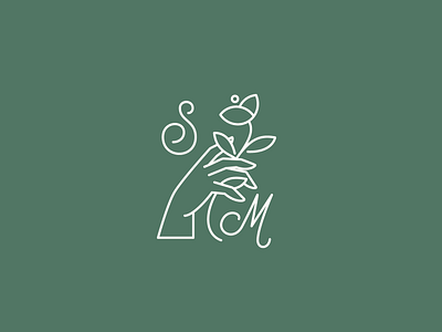 Logo Exploration for a Client flower green hand handlettering icon lettering lineart logo monoline