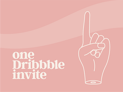 One Dribble Invite design dribbble invite hand illustration invite monoline one
