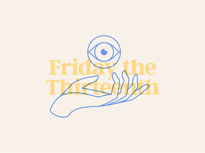 It's Friday the 13th! blue branding design hand illustration lettering logo monoline typography wordmark yellow