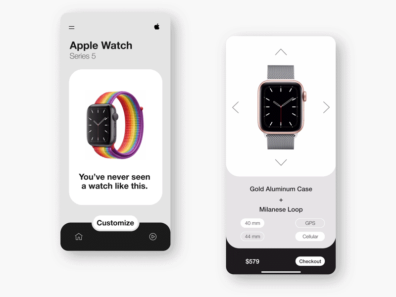 Apple Watch selector animated animated gif animation app apple apple watch design iphone ui watch