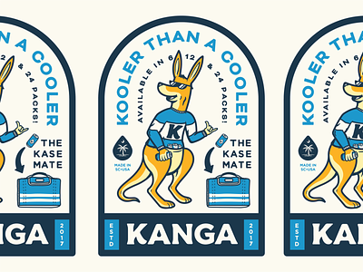 Kanga Badge badge beer branding cooler design identity illustration kangaroo koozie mascot retro south carolina typography vintage