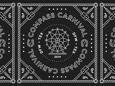 Compass Carnival apparel bandana carnival corndoy dallas dfw event illustration merch state fair texas