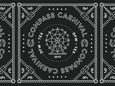 Compass Carnival apparel bandana carnival corndoy dallas dfw event illustration merch state fair texas