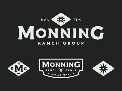 Monning Ranch Group americana badge branding diamond logo mark ranch real estate branding spur star texas western