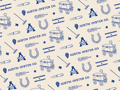 Austin Oyster Co. - 01 austin austin texas bluebonnet brand brand identity branding cooler horseshoe illustration knife logo oyster star