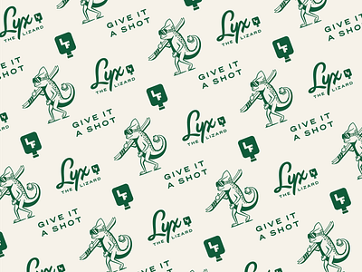 LIQXR - Brand Pattern badge branding flask icon illustration liquor lizard mascot monogram