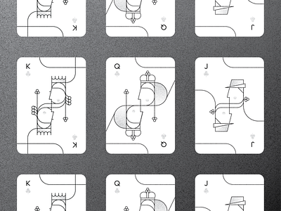 Playing Cards - WIP branding clubs gradient illustration jack king minimal playing cards queen system