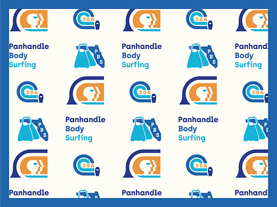 PBS - Panhandle Body Surfing badge bodysurf branding design fins florida illustration logo panhandle pattern pbs surf waves