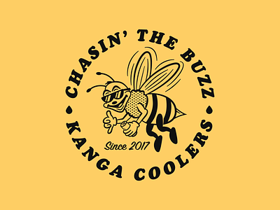 Kanga - Chasin' the Buzz americana animal bee beer branding cool cooler cooper black design fun hand drawn illustration mascot typography vector vintage