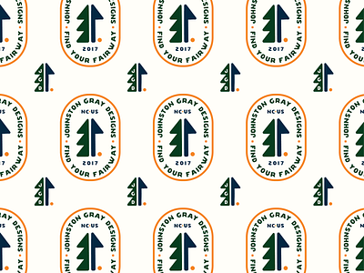 Johnston Gray - Brand Pattern apparel badge branding flag golf golfing icon illustration logo outdoors pattern tree typography