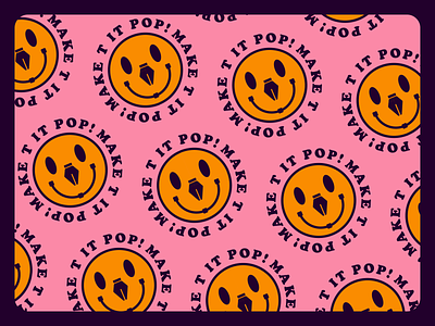 Remember to smile and ALWAYS "make it pop!" :) badge branding cooper black design illustration logo pen pink pop smile smiley face typography vector vintage