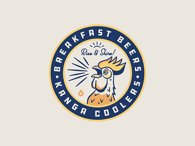 Kanga - Breakfast Beers badge beer branding breakfast coolers design identity illustration logo morning rooster south carolina