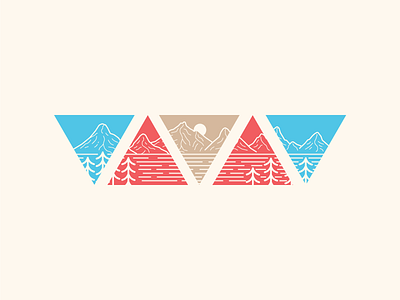 M is for Mountains american americana colors design forest illustration mountains nature pattern rocky mountains sky western