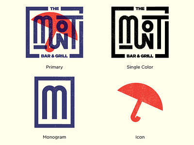 The Mont Branding bar branding icon identity lettering logo monogram oklahoma restaurant texas umbrella vintage