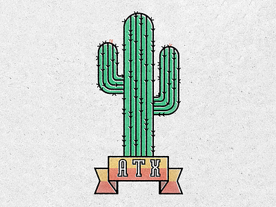 Austin Cactus americana atx austin cactus cowboy desert icon illustration prairie texas texture western