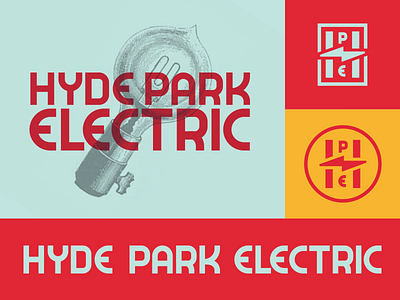 My First Font! Hyde Park Electric bage brand company electric electrician font illustration industrial lightbulb logo monogram type