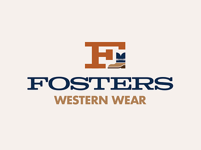 Fosters WIP american boot branding cowboy f identity logo mark serif slab texas western