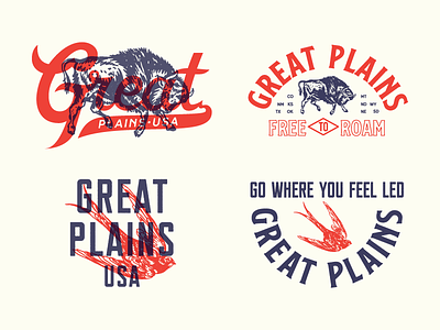 Great Plains, USA pt. 2 americana apparel bird bison great plains kansas lettering oklahoma print ss nickson texas type