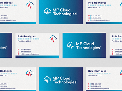 MP Cloud - 01 branding business cards cloud gradient idenity logo medical pulse type
