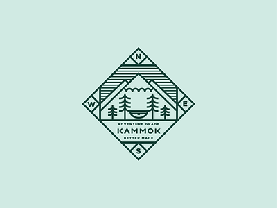 Kammok - Hang Outside badge branding design hammock illustration mountains outdoors texas trees