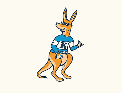 Kanga - Roodie the Roo Illustration beer branding cooler hand drawn identity illustration kangaroo mascot mascot design