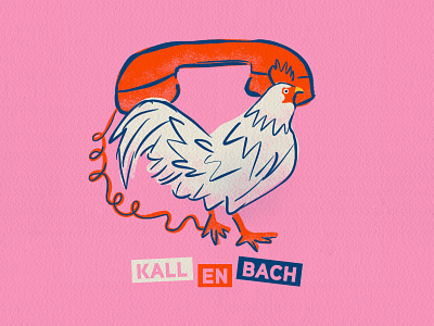 Kallenbach bach chicken illustration chicken phone illustraion phone rotary rotary phone