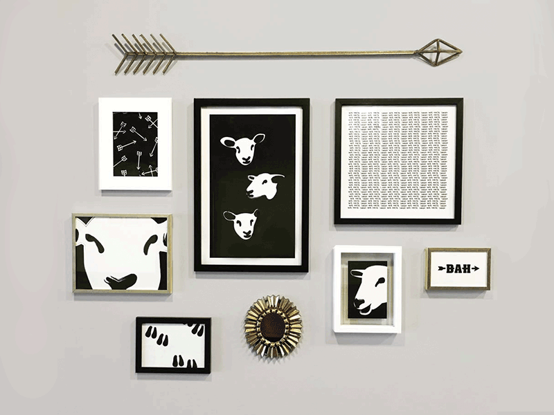 This Is Trendy, Right? black and white illustration sheep