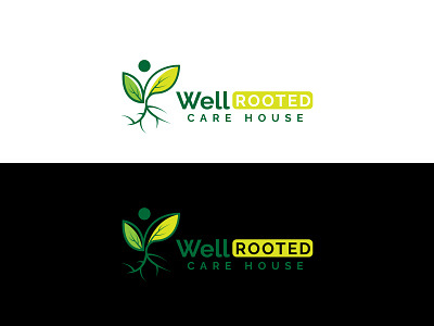 Well Rooted Logo care house logo eco logo green logo root logo well rooted logo