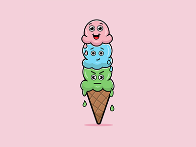 iscream emotions graphic art ice cream ice cream cone illustration melting