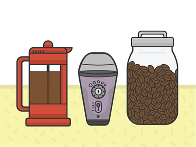 Coffee Break coffee coffee break french press illustration pick me up