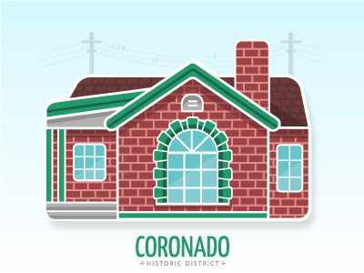 Coronado Historic Home bay window brick house coronado district historic house home house illustration phoenix