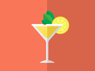 Lemon Drop fresh graphic art icon lemon logo martini mint