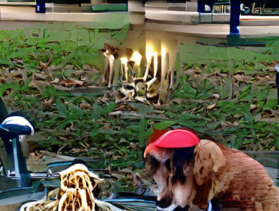 You and Doggo Eating Spaghetti in the Park During Hannukah a.i. artwork app branding design graphic design illustration ux