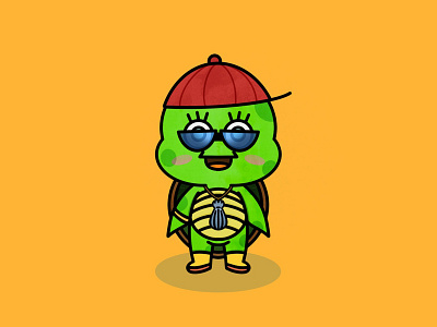 MC Turtle character illustration kawaii procreate procreate app yellow