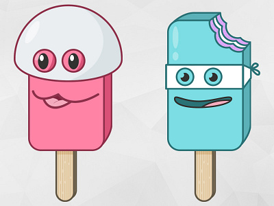 Funny Ice Creams 2 colors ice cream illustration summer wallpaper